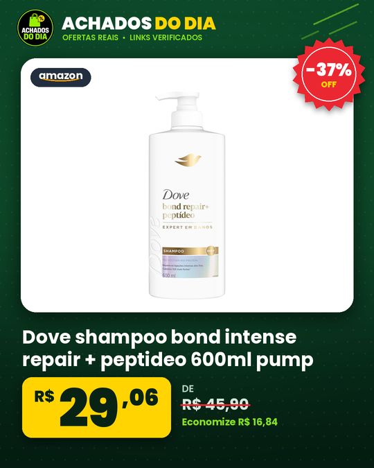 Dove shampoo bond intense repair + peptideo 600ml pump
