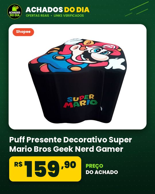 Puff Presente Decorativo Super Mario Bros Geek Nerd Gamer