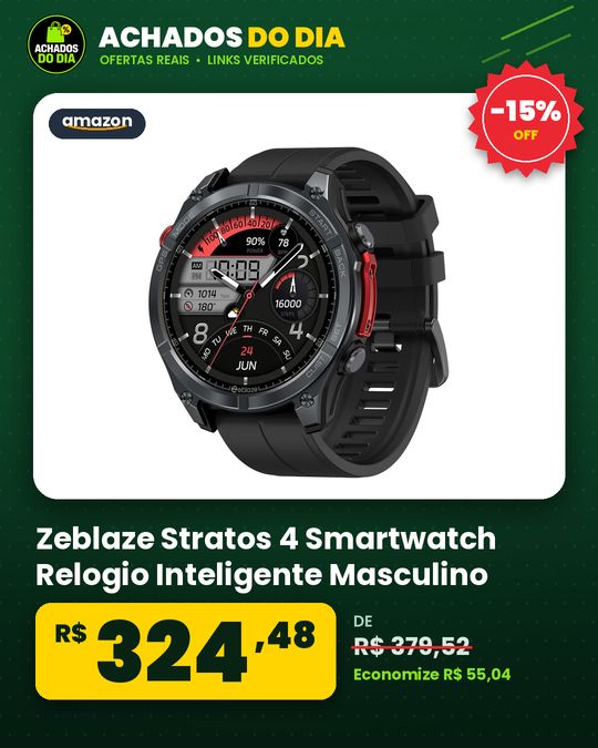 Zeblaze Stratos 4 Smartwatch Relogio Inteligente Masculino Relógio Inteligente GPS 170
