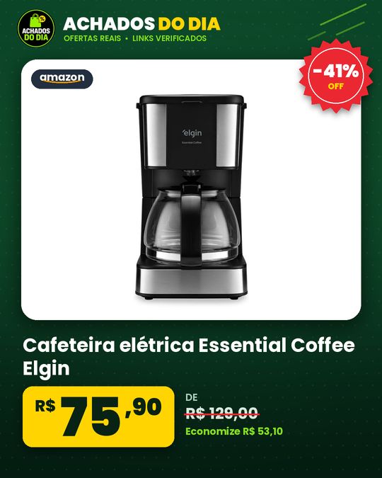 Cafeteira elétrica Essential Coffee Elgin – 19 xícaras jarra de vidro 110V