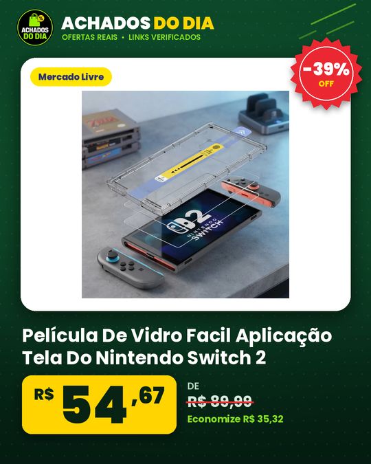 Película De Vidro Facil Aplicação Tela Do Nintendo Switch 2
