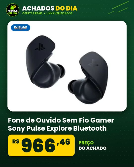 Fone de Ouvido Sem Fio Gamer Sony Pulse Explore Bluetooth Cancelamento de Ruído PC PS5 e Dispositivo Móvel Midnight Bl