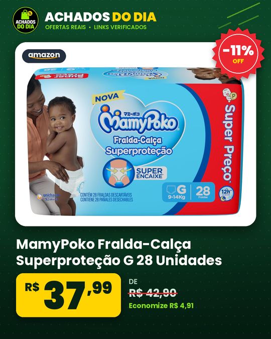 MamyPoko Fralda-Calça Superproteção G 28 Unidades