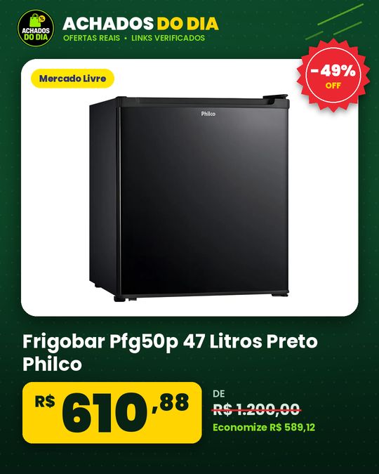 Frigobar Pfg50p 47 Litros Preto Philco