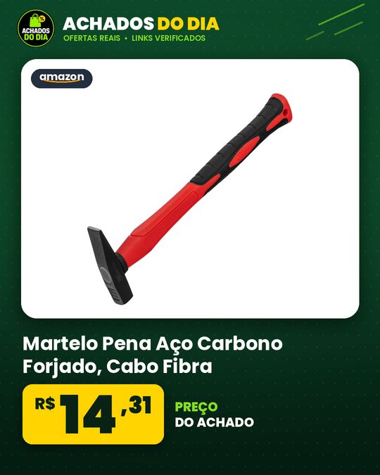 Martelo Pena Aço Carbono Forjado, Cabo Fibra