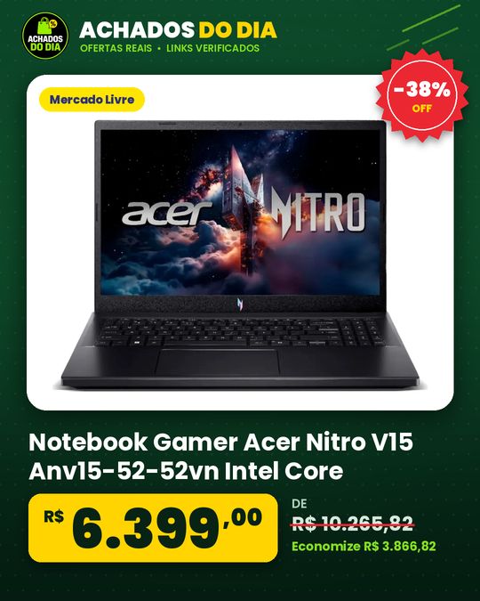 Notebook Gamer Acer Nitro V15 Anv15-52-52vn Intel Core I5-13420h 13ªg 512 Gb Ssd 16 Gb Ram Rtx 4060 15.6”