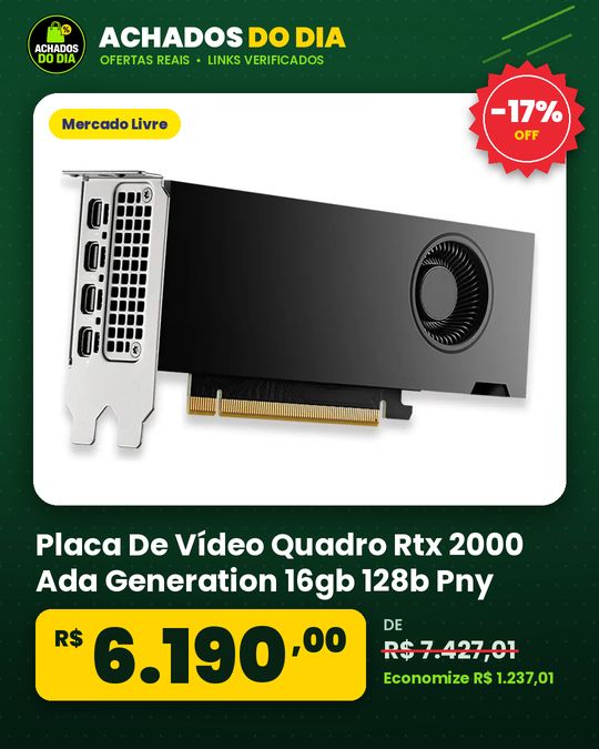 Placa De Vídeo Quadro Rtx 2000 Ada Generation 16gb 128b Pny