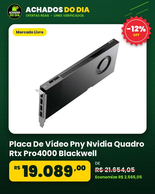 Placa De Vídeo Pny Nvidia Quadro Rtx Pro4000 Blackwell