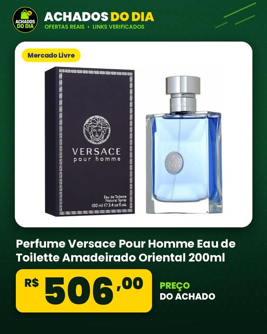 Perfume Versace Pour Homme Eau de Toilette Amadeirado Oriental 200ml