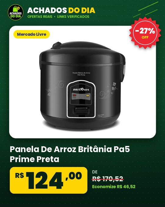 Panela De Arroz Britânia Pa5 Prime Preta