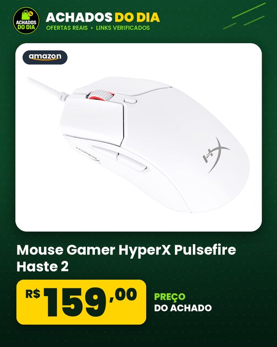 Mouse Gamer HyperX Pulsefire Haste 2 - Design Super Leve de 53g Sensor de precisão Hyp
