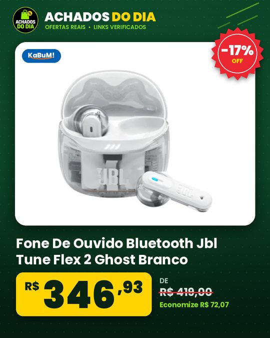 Fone De Ouvido Bluetooth Jbl Tune Flex 2 Ghost Branco