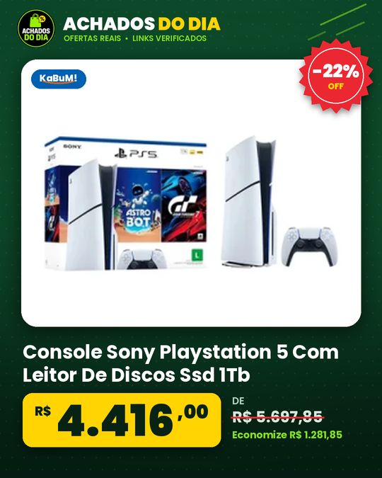 Console Sony Playstation 5 Com Leitor De Discos Ssd 1Tb Controle Sem Fio Dualsense 2 Jo