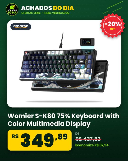 Womier S-K80 75% Keyboard with Color Multimedia Display Mechanical Gaming Keyboard Wir