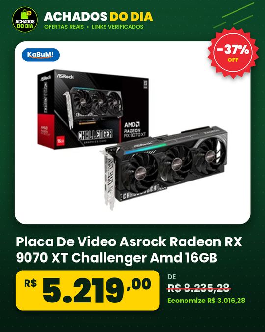 Placa De Video Asrock Radeon RX 9070 XT Challenger Amd 16GB 90 Ga61Zz 00Uanf