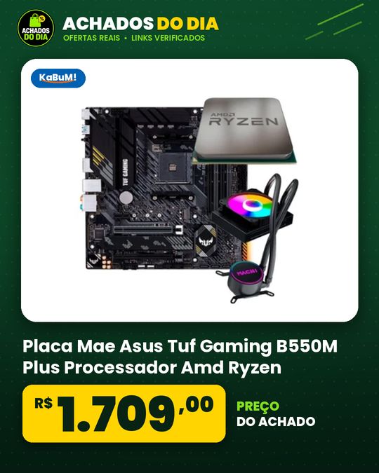 Placa Mae Asus Tuf Gaming B550M Plus Processador Amd Ryzen 7 5700X Water Cooler Mach1 Logic
