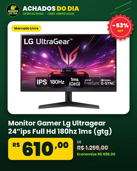 Monitor Gamer Lg Ultragear 24”ips Full Hd 180hz 1ms (gtg) Nvidia G-sync Amd Freesync Hdr10 Srgb 99% Hdmi Displayport