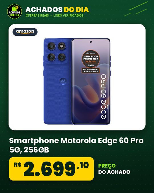 Smartphone Motorola Edge 60 Pro 5G, 256GB, 12GB RAM + 12GB RAM Boost, Tela Quad-Curve com Moto AI