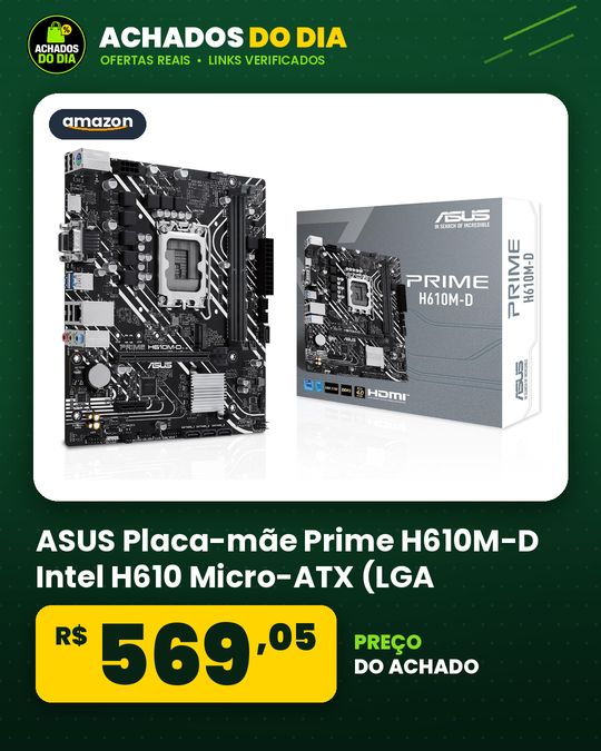 ASUS Placa-mãe Prime H610M-D Intel H610 Micro-ATX (LGA 1700) DDR5 PCIe 4.0 slot M.2,