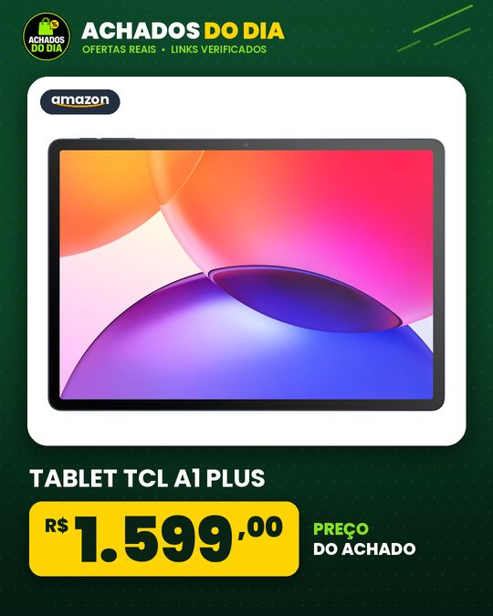 TABLET TCL A1 PLUS - 128GB; 16GB de RAM*(6GB RAM+10GB Ramboost); Tela 12,2