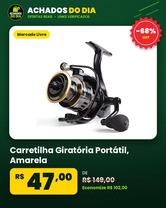 Carretilha Giratória Portátil, Amarela