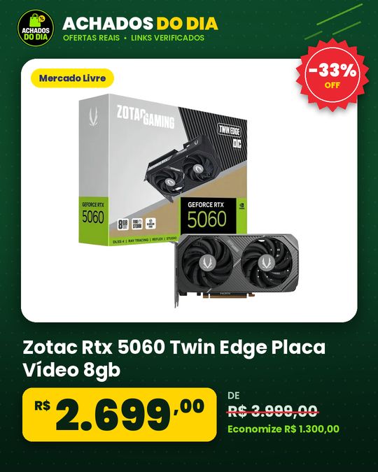 Zotac Rtx 5060 Twin Edge Placa Vídeo 8gb