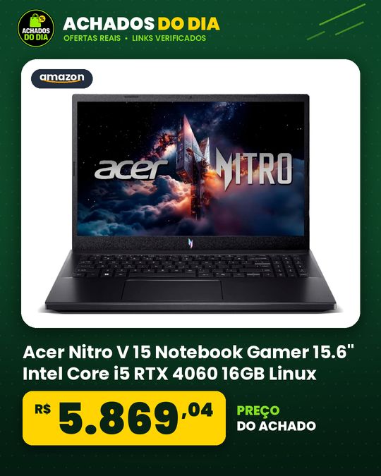 Acer Nitro V 15 Notebook Gamer 15.6" Intel Core i5 RTX 4060 16GB Linux