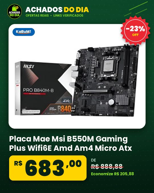 Placa Mae Msi B550M Gaming Plus Wifi6E Amd Am4 Micro Atx Ddr4 Wi Fi 6E Bluetooth 52 Pret