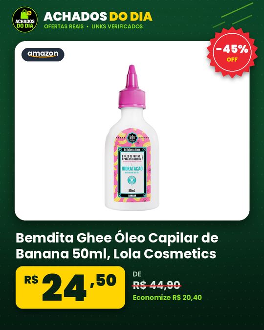 Bemdita Ghee Óleo Capilar de Banana 50ml, Lola Cosmetics