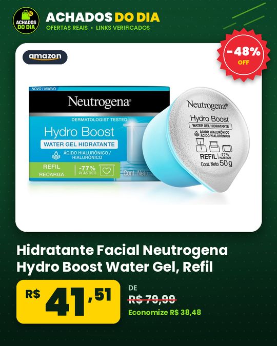 Hidratante Facial Neutrogena Hydro Boost Water Gel, Refil, 50g