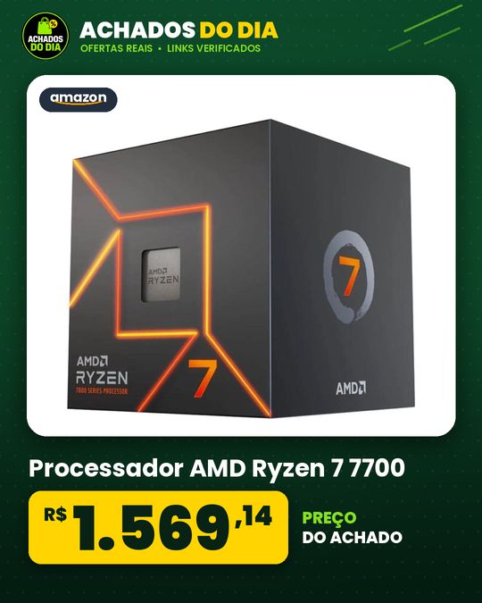 Processador AMD Ryzen 7 7700 Box(AM58Cores16Threads5.3GHz40MB CacheRadeon GraphicsCooler Wraith) CVideo