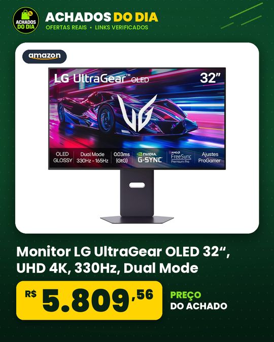 Monitor LG UltraGear OLED 32“, UHD 4K, 330Hz, Dual Mode, 0,03ms (GtG), AMD FreeSync Premium, Nvidia G-Sync