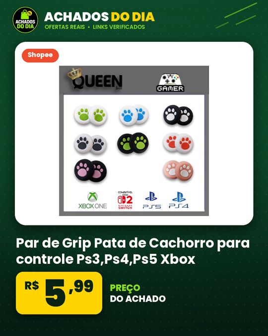 Par de Grip Pata de Cachorro para controle Ps3,Ps4,Ps5 Xbox One Xbox XS Switch 2 Ótima qualidade