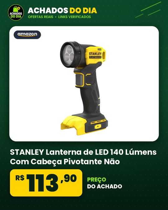 STANLEY Lanterna de LED 140 Lúmens Com Cabeça Pivotante Não Acompanha Bateria e Carregador Modelo SCL020