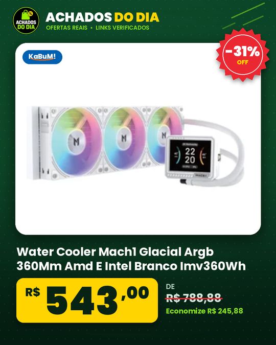Water Cooler Mach1 Glacial Argb 360Mm Amd E Intel Branco Imv360Wh