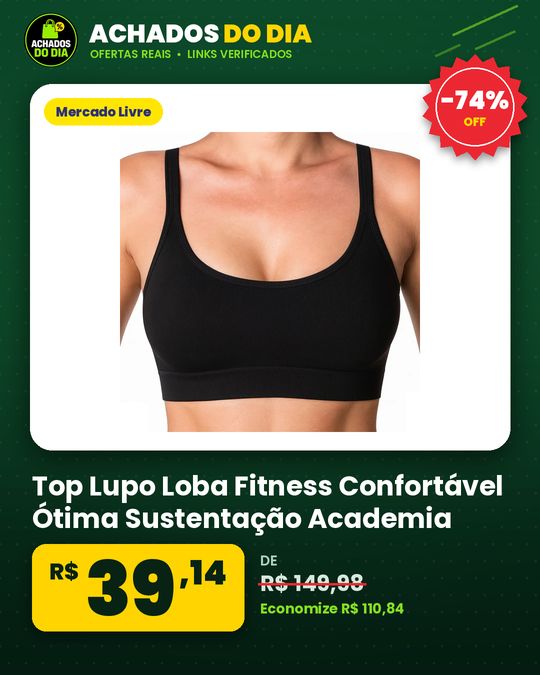 Top Lupo Loba Fitness Confortável Ótima Sustentação Academia