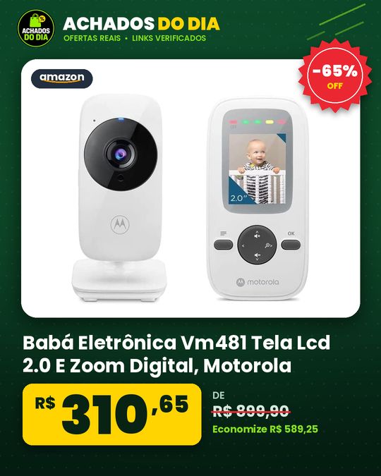 Babá Eletrônica Vm481 Tela Lcd 2.0 E Zoom Digital - Motorola