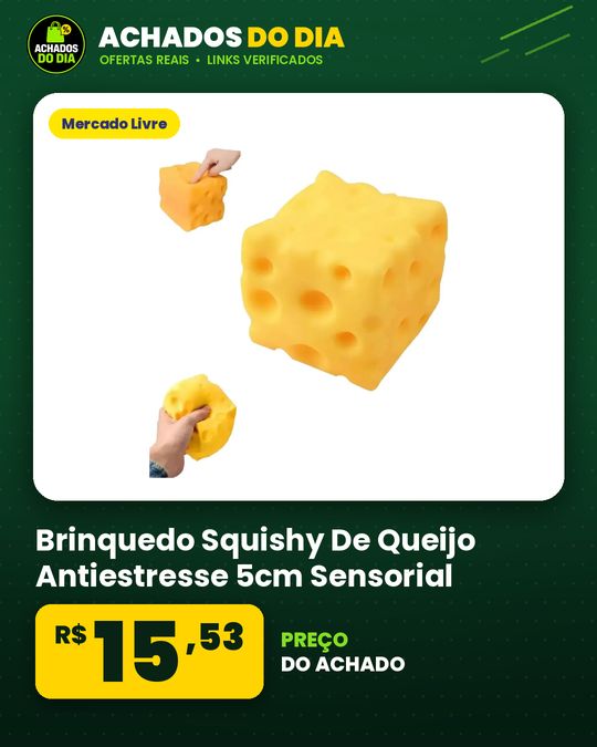 Brinquedo Squishy De Queijo Antiestresse 5cm Sensorial