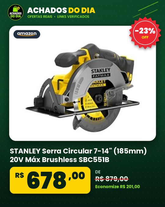 STANLEY Serra Circular 7-14" (185mm) 20V Máx Brushless SBC551B