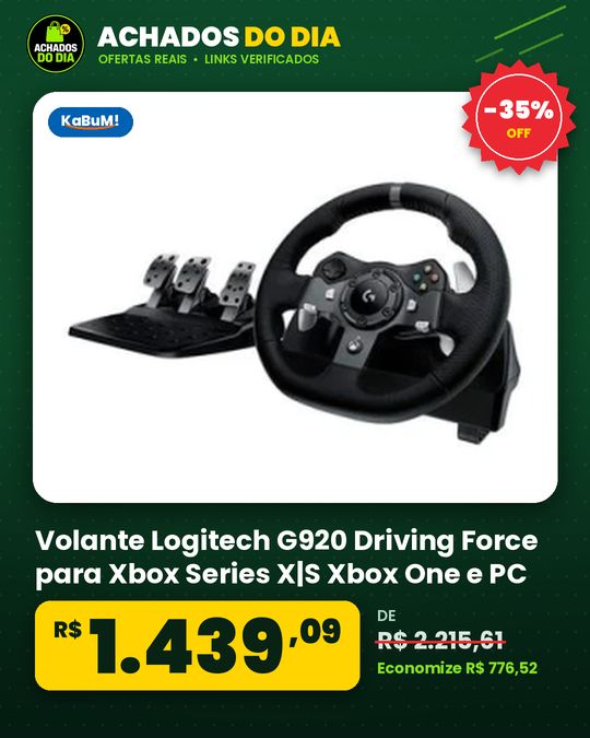 Volante Logitech G920 Driving Force para Xbox Series X|S Xbox One e PC - 941-000122