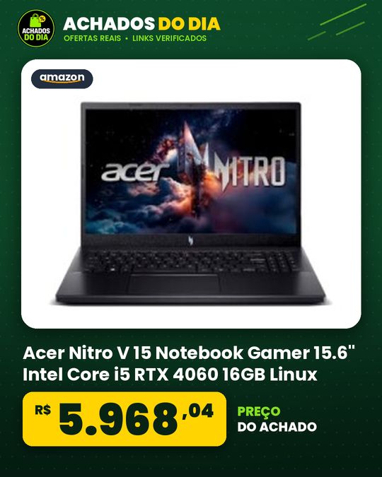 Acer Nitro V 15 Notebook Gamer 15.6" Intel Core i5 RTX 4060 16GB Linux
