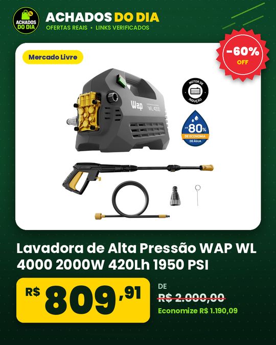 Lavadora de Alta Pressão WAP WL 4000 2000W 420Lh 1950 PSI