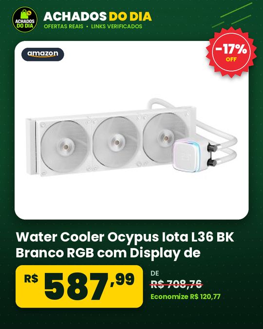 Water Cooler Ocypus Iota L36 BK Branco RGB com Display de Temperatura TDP 300W AMD AM5