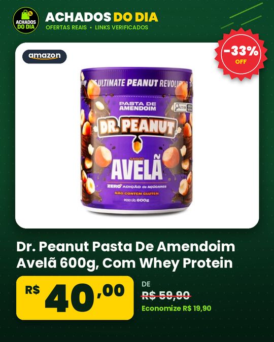 Dr. Peanut Pasta De Amendoim Avelã 600g - Com Whey Protein
