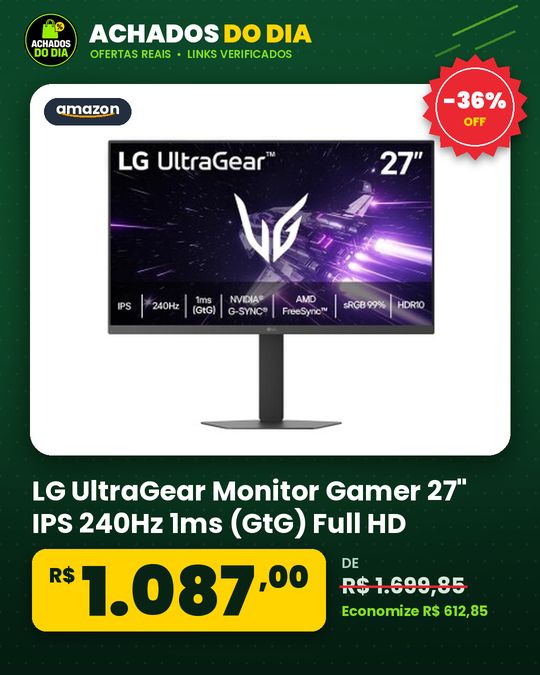 LG UltraGear Monitor Gamer 27" IPS 240Hz 1ms (GtG) Full HD (1920x1080) sRGB 99% HDMI 2.0