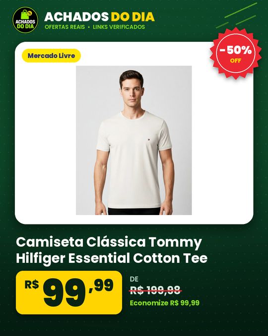 Camiseta Clássica Tommy Hilfiger Essential Cotton Tee