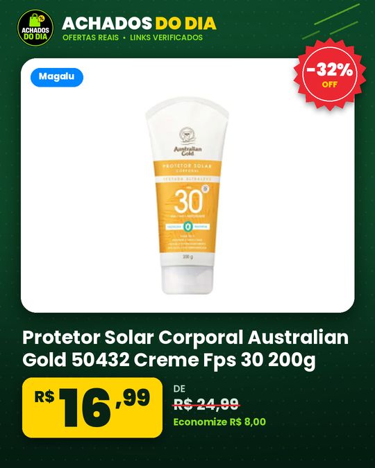 Protetor Solar Corporal Australian Gold 50432 Creme Fps 30 200g