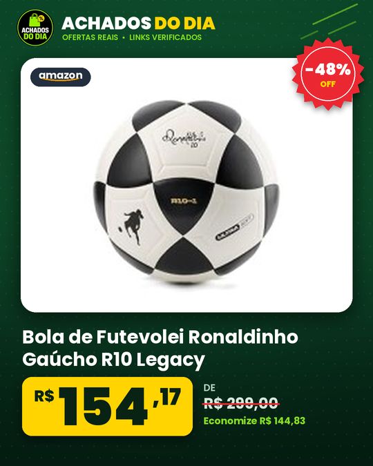 Bola de Futevolei Ronaldinho Gaúcho R10 Legacy - Branca e Preta