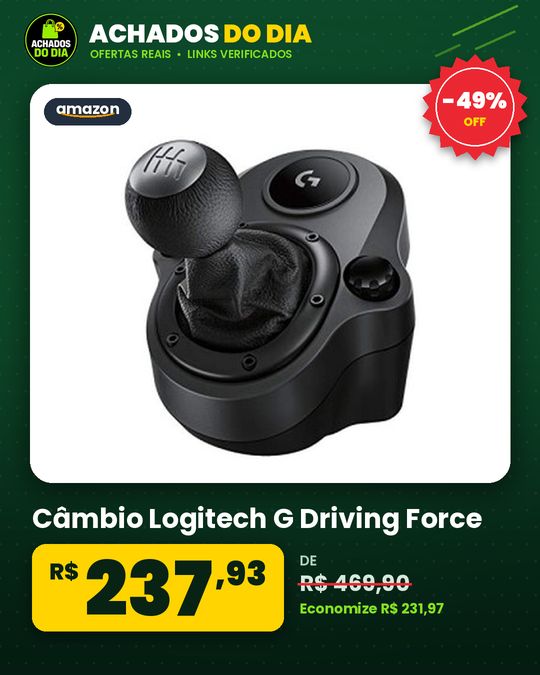 Câmbio Logitech G Driving Force, Compatível com Volantes Logitech G29, G920 e G923 para PS5, PS4