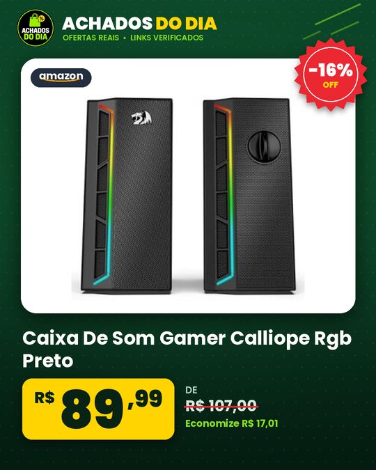 Caixa De Som Gamer Calliope Rgb Preto